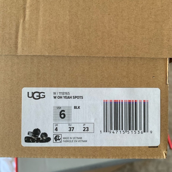 NWT UGG Oh Yeah Spotted Slide Furry Sandals - Picture 4 of 5